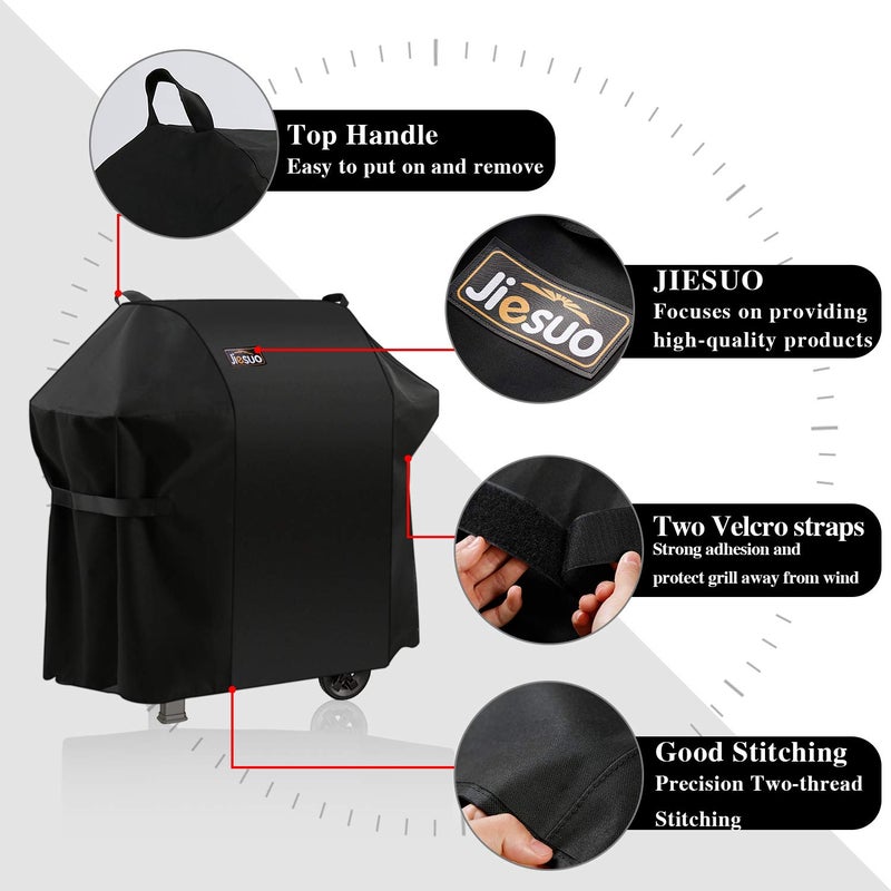 Jiesuo 7106 BBQ Gas Grill Cover for Weber Spirit 200 and 300 Series & Genesis Silver A/B: Heavy Duty Waterproof 52 Inch 3 Burner Barbecue Grill Cover - Image 3
